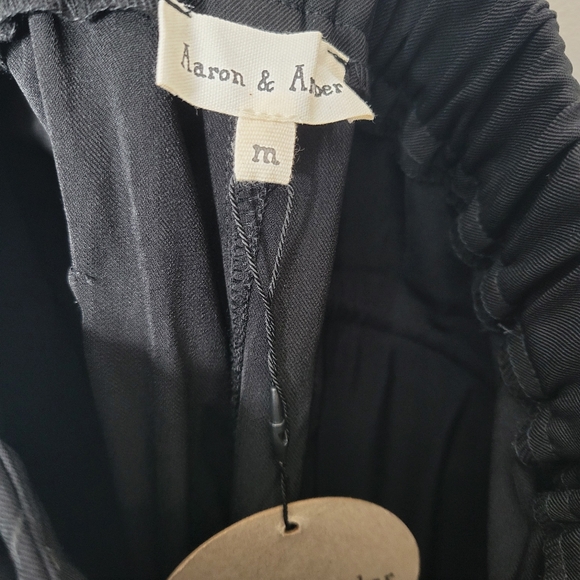 NWT AARON & AMBER Black Wide Leg Y2K Carpenter Pants Size Medium - Picture 7 of 8